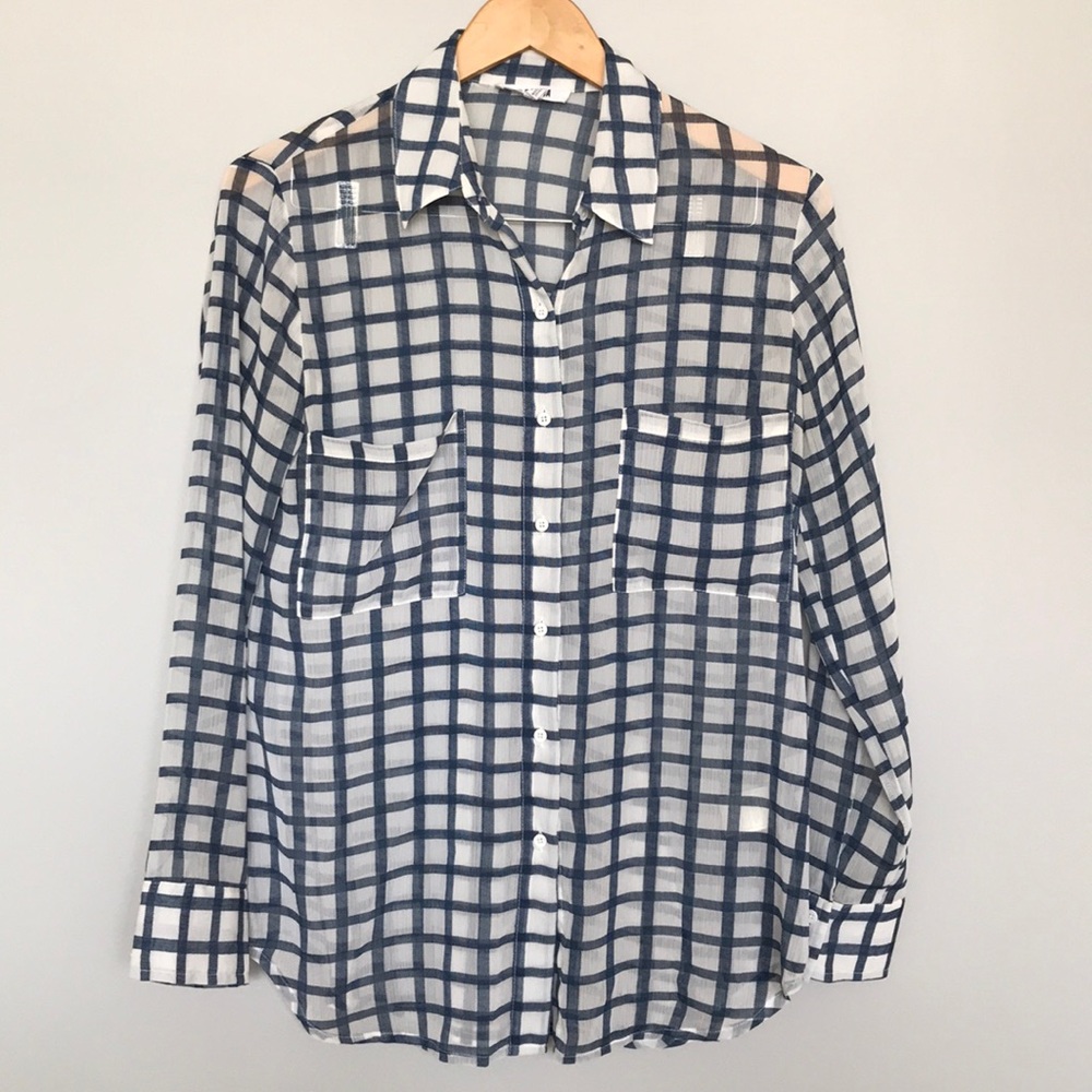 BB Dakota sheer striped blouse